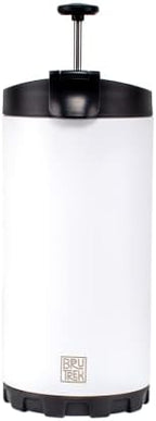 Steel Toe 3.0 Travel Coffee Press - Brew 20 fl.oz On The Go - No Spill Lid, Double Wall Vacuum Insulated Stays Hot for Hours, French Press Coffee (Snowflake White)