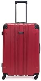 Kenneth Cole REACTION Out of Bounds Lightweight Hardshell 4-Wheel Spinner Luggage, Scarlet Red, 28-Inch Checked