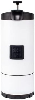 OVRLNDR Travel Coffee French Press, 24 fl.oz Capacity, Double Wall Vacuum Insulated, Easy To Clean Removable Bottom, No Spill Lid, On The Go Coffee Brewing (Snowflake White)