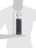 Brita Stainless Steel Premium Filtering Water Bottle, BPA-Free, Reusable, Insulated, Replaces 300 Plastic Water Bottles, Filter Lasts 2 Months or 40 Gallons, Includes 1 Filter, Carbon - 20 oz.