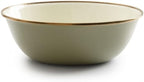 Barebones 2-Tone Bowls - Set of 2 Enamelware Bowls - Durable Kitchen or Camping Bowl (Olive Drab)
