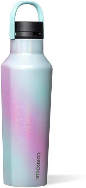 Corkcicle Classic Sport Canteen - Insulated Stainless Steel Water Bottle - Compact & Travel-Friendly - Durable - Dishwasher Safe - BPA Free - Non-Slip Silicone Base - 20 oz - Unicorn Wonderland