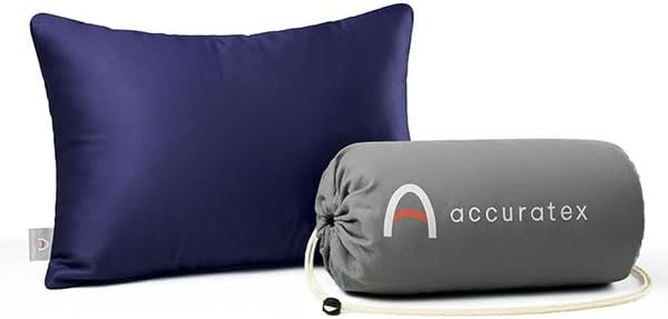 ACCURATEX Camping Pillow-100% Cotton Breathable Cover,Shredded Memory Foam Compressible Travel Pillow,Camping&Travel Accessories-Small Backpacking Pillow Camping Essentials for Sleeping