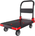 HeavyDuty Folding Flatbed Trolley Cart with Swivel WheelsPortable Hand Truck for Office Moving & TransportEasy Push Cart for Home Warehouse and Garden Use