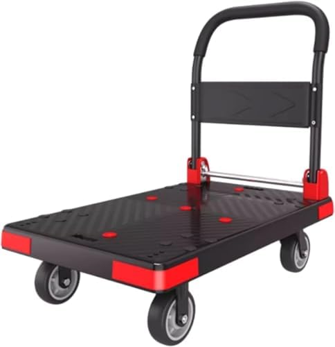 HeavyDuty Folding Flatbed Trolley Cart with Swivel WheelsPortable Hand Truck for Office Moving & TransportEasy Push Cart for Home Warehouse and Garden Use