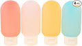 4-Pack Silicone Travel Bottles (60ml), Refillable Leak-Proof Squeeze Containers for Shampoo, Lotion, Cream, Toiletries, TSA Approved Portable Liquid Accessories for Travel