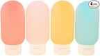 4-Pack Silicone Travel Bottles (60ml), Refillable Leak-Proof Squeeze Containers for Shampoo, Lotion, Cream, Toiletries, TSA Approved Portable Liquid Accessories for Travel