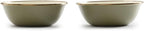 Barebones 2-Tone Bowls - Set of 2 Enamelware Bowls - Durable Kitchen or Camping Bowl (Olive Drab)