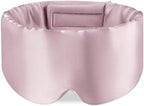100% Mulberry Silk Sleep Mask, Large Adjustable Eye Cover for Sleeping, Comfortable, Pressure-Free and Breathable Sleeping Masks for Women Men - Pink