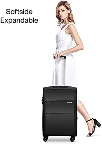 Hanke 28 Inch Luggage with Spinner Wheels Expandable Large Suitcase with Wheels Softside Check in Luggage Rolling Suitcase with Lock Lightweight Travel Luggage for Men and Women.(Dark Gray)