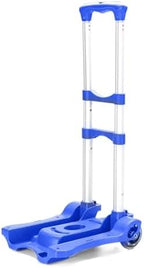 Heavy Duty Foldable Hand Truck Trolley Portable Luggage Cart for Travel Shopping & Camping Versatile Folding Barrow for s Garden & Home Use (Blue)