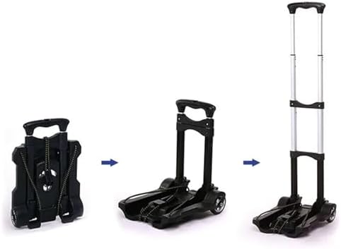 Heavy Duty Foldable Hand Truck Trolley Portable Luggage Cart for Travel Shopping & Camping Versatile Folding Barrow for s Garden & Home Use (Blue)