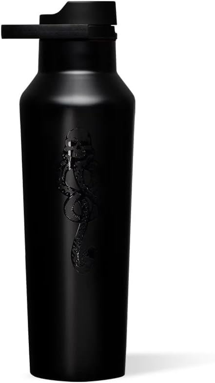 Corkcicle Harry Potter Sport Canteen - Insulated Stainless Steel Water Bottle - Compact & Travel-Friendly - Durable - BPA Free - Non-Slip Silicone Base - Easy Grip - Wide Mouth - 20 oz - Dark Mark