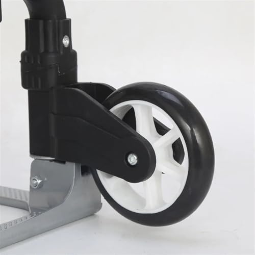 Lightweight Portable Folding Hand Truck - Durable Aluminum Trolley for Effortless Luggage, Grocery, and Shopping Transport