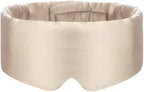 100% Mulberry Silk Sleep Mask, Large Adjustable Eye Cover for Sleeping, Comfortable, Pressure-Free and Breathable Sleeping Masks for Women Men - Biege