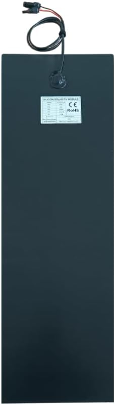 Lensunsolar 55W 12V ETFE Black Flexible Solar Panel, with Solar Cable on Back Side, PERC Mono Solar Cells, Ultrathin Lightweight for Campers, RVs, Boats, Camping, Tent