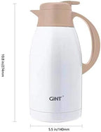 GiNT Stainless Steel Thermal Coffee Carafe, Double Walled Vacuum Thermal Carafe, Water and Beverage Dispenser,12 Hour Heat Retention，65 OZ /1.9 Liter White