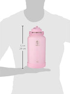 Takeya Actives Water Bottle with Straw Lid - Durable & Easy-Care Water Bottle with Stainless Steel Insulation - BPA-Free Lid with Carry Handle & Straw - Dishwasher-Safe - 64 oz, Pink Lavender