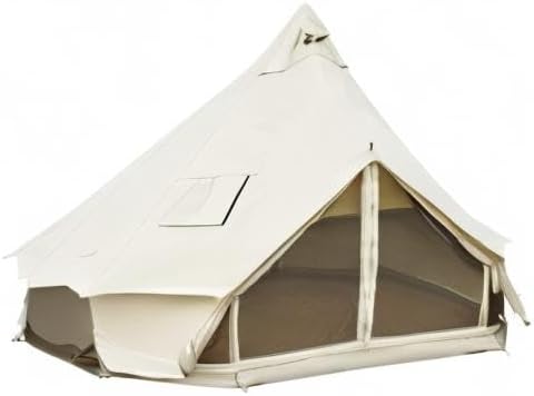 KingCamp Canvas Bell Yurt Tents, 4 Seasons Large Waterproof & Windproof Luxury Glamping Tent w/Stove Jack for Family Outdoor Camping, Hunting, Parties