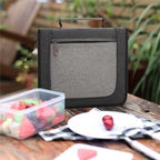 BRONZY Picnic Set Camping Cutlery Organizer Dinnerware Set - Mess Kit,Portable Eating Set with Plates,Spoons,Knives,Wine Opener,Forks,Napkinsc (16pcs/24pcs)