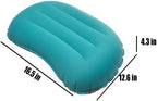Camping Pillow-Compressible, Ultralight Inflatable,Compact, Comfortable, Ergonomic Inflating Pillows for Neck & Lumbar Support While Camp, Hiking(Grain Blue,with Anti Slip Straps)