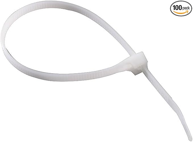 Gardner Bender 46-310 DoubleLock Cable Tie, 11 inch, 75 lb, Electrical Wire and Cord Management, Nylon Zip Tie, 100 Pk, Natural White