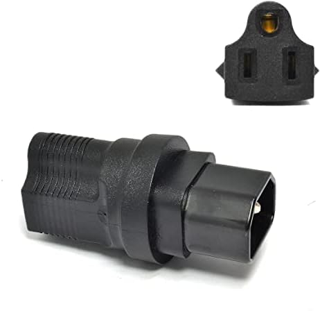 Ceptics IEC USA NEMA 5-15R to IEC 60320-C14 Adapter Plug - ETL Certified - Industrial Grade (IG-320-10PK),Black