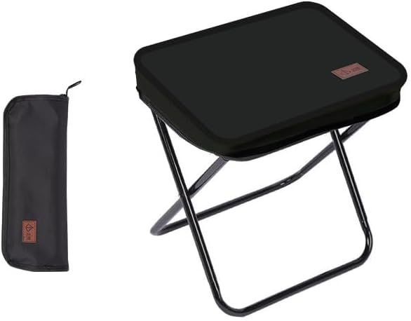THE LIMIT Mini Folding Stool with Carry Bag, Lightweight Outdoor Stool for Travel, Hiking, BBQ, Fishing, Leisure (Black)