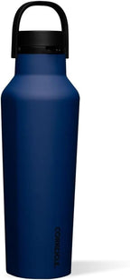 Corkcicle Classic Sport Canteen - Insulated Stainless Steel Water Bottle - Compact & Travel-Friendly - Durable - Dishwasher Safe - BPA Free - Non-Slip Silicone Base - 20 oz - Midnight Navy