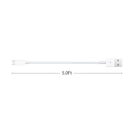 Replacement iPhone 15 Car Cable, White 5FT USB A to USB C Cable for iPhone 16E 16 15/16 Pro Max/Plus, iPad 10th Gen, iPad Pro 12.9/11, iPad Air 5/4th Mini 6th Gen Charger Apple Carplay Charging Cord