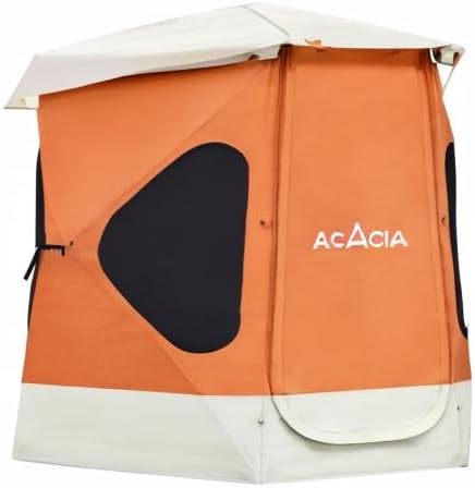 ACACIA Camping Tent, Pop Up Camping Tent with 8 Windows and Footprint, Waterproof Windproof Easy Setup Hub Tent for Family Camping, Hiking and Glamping