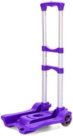 Heavy Duty Foldable Hand Trolley Cart Portable Folding Truck for Travel Shopping Camping & Garden Luggage & Pallet Transport (Purple)