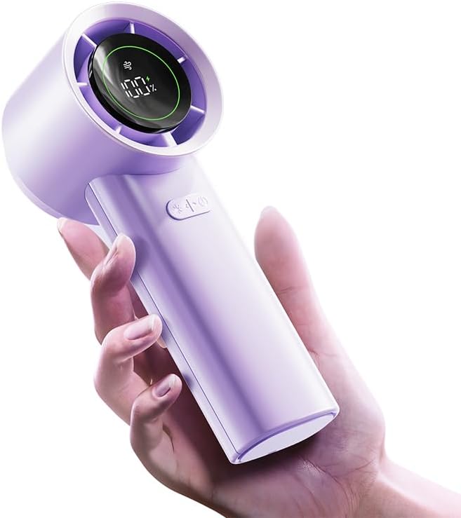 Mini Turbo Jet Fan: Portable Small Pocket Handheld Personal Rechargeable Battery Operated USB Charger Keeping Cool In Hot Weather For Travel Beach(purple)