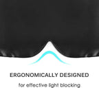 100% Mulberry Silk Sleep Mask, Large Adjustable Eye Cover for Sleeping, Comfortable, Pressure-Free and Breathable Sleeping Masks for Women Men - Black