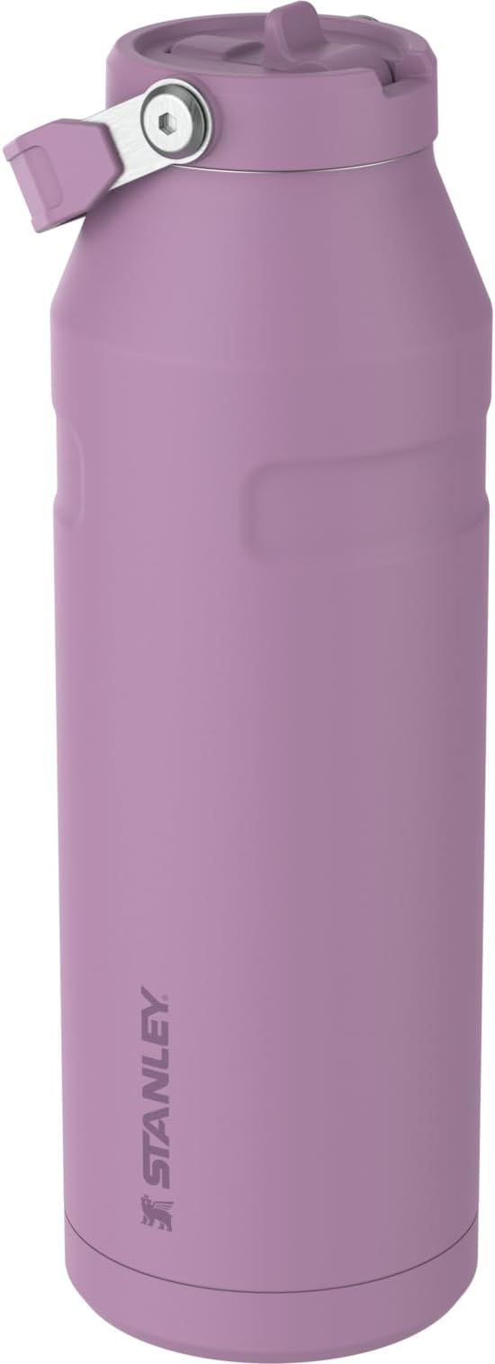 Stanley IceFlow Flip Straw 2.0 Water Bottle 50 oz | Built-In Straw with Larger Opening | Lightweight and Leak Resistant | Insulated Stainless Steel | BPA-Free | Lilac