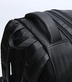 Sole Premise Leather Bag for Multi-functional Travel Carry-on with Shoe, Laptop and Clothes Compartments for Men & Women (Black)