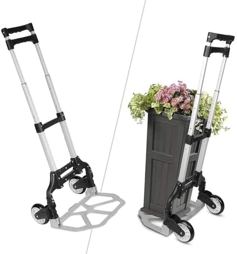 Foldable Portable Hand Truck Lightweight Collapsible Trolley Cart for Luggage Shopping & Travel Ideal for Home Use & Easy Transport