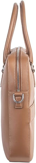 REV_UP! Premium Leather Business Briefcase, Executive Laptop Bag with Dual Handles, Professional Office Document Carrier