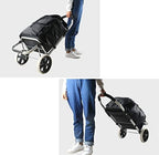 Folding Camping Wagon on Wheels Portable Shopping Trolley Cart Lightweight Hand Truck for Groceries Luggage & Camping Gear Easy to Store & Transport