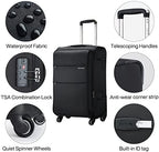 Hanke 28 Inch Luggage with Spinner Wheels Expandable Large Suitcase with Wheels Softside Check in Luggage Rolling Suitcase with Lock Lightweight Travel Luggage for Men and Women.(Dark Gray)