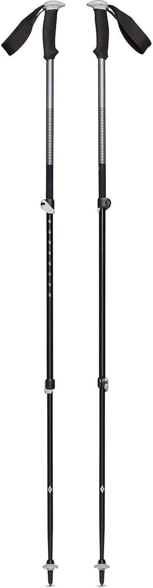 BLACK DIAMOND Trail Sport Trekking Poles, Two Lightweight Collapsible Aluminum Hiking Sticks with FlickLock Easy Adjustability for Hiking, Trekking, Backpacking, Walking, Camping, Travel