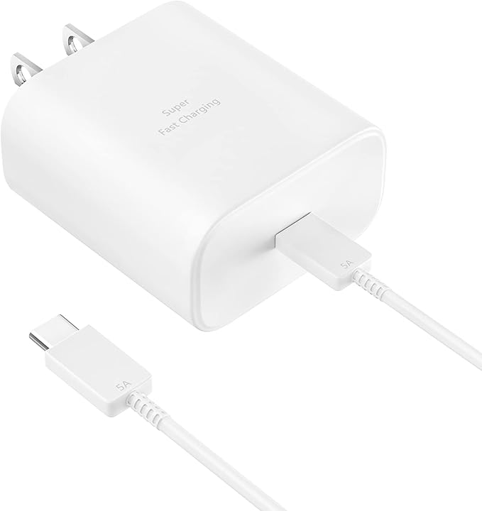 45W Super Fast Charger USB Type C Charger Cord 6.6FT with Android Phone Charger Fast Charging Block for Samsung Galaxy S26/S26 Ultra/S26+/S25/S25 Ultra/S25+/S24/S23/S22/S20/S21/Note 20/Note 10, White