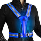 LED Reflective Vest Safety Gear, Light Up Vest for Night Walking Cycling, High Visibility Running Vest with Reflective Strips