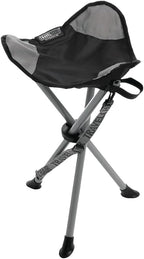 Travel Chair Slacker Tripod Chair for Camping, Lightweight Chair, Adjustable Carry Strap for Easy Transport | Oversized Duck Feet for Improved Stability | Perfect for Outdoor Adventures (Black)