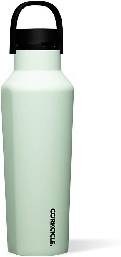Corkcicle Classic Sport Canteen - Insulated Stainless Steel Water Bottle - Compact & Travel-Friendly - Durable - Dishwasher Safe - BPA Free - Non-Slip Silicone Base - 20 oz - Sage Mist