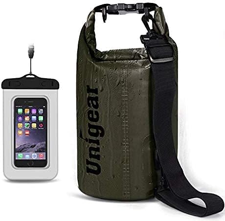 Unigear Dry Bag Waterproof, 2L/5L/10L/20L/30L/40L Floating and Lightweight Bags for Kayaking, Boating, Fishing, Swimming and Camping with Waterproof Phone Case