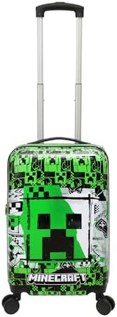 Bioworld Minecraft Creeper 20" Carry-On Luggage With Wheels And Retractable Handle