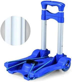 Heavy Duty Folding Hand Truck Portable Trolley for Travel Luggage Shopping & Home Use Foldable Cart with Wheels Blue Hand Sack Barrow
