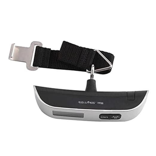 Travel with Confidence: Compact Handheld Luggage Scale with LCD Backlight T-Shaped Design & High Precision Weighing up to 110lbs - Ideal for Frequent Travelers & Backpackers Weighing