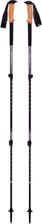 Black Diamond Trail Cork Trekking Poles, Pair of 2 Lightweight Collapsible Aluminum Hiking Sticks with Cork Grips for Backpacking, Walking, Camping, Mountaineering
